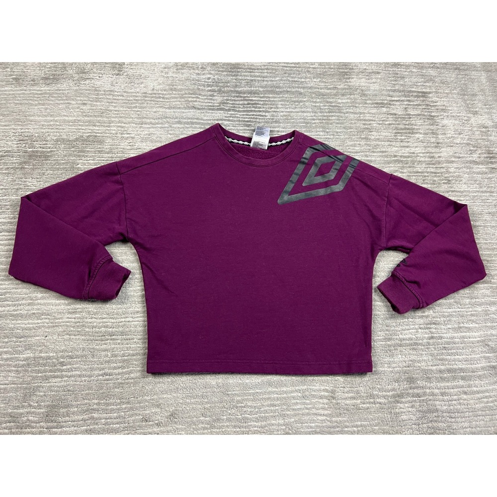 Umbro Sweatshirt Women Med Purple Crewneck Graphic Logo Relaxed Boxy Fit Sport